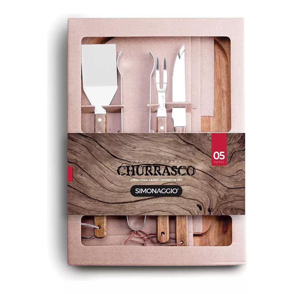 Conjunto Para Churrasco 5 Pecas Simonaggio