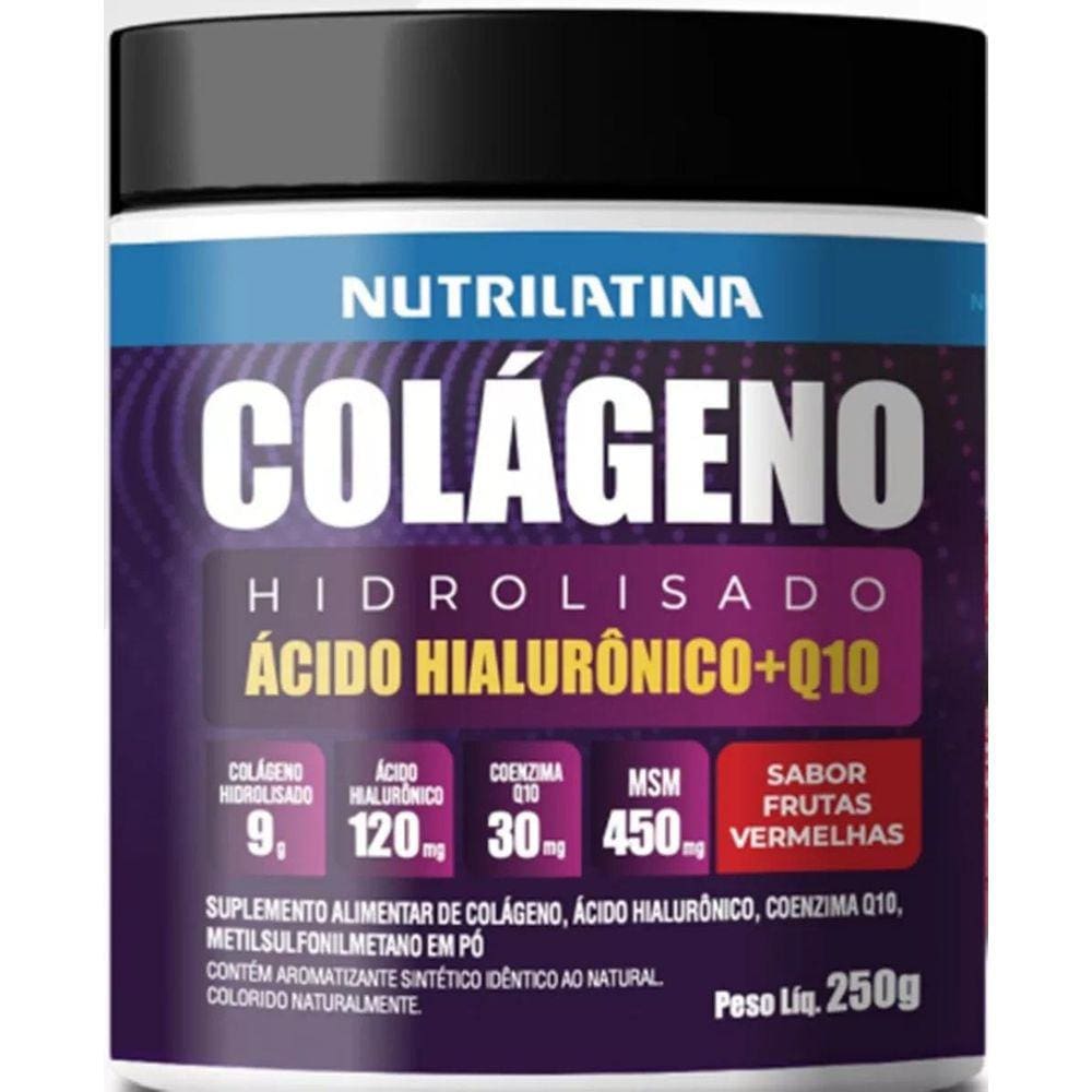 Colágeno Hidrolisado 250G Nutrilatina - Frutas Vermelhas