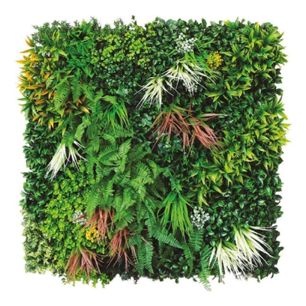 Placa Jardim Vertical Jungle Folhagem Artificial - 100x100cm