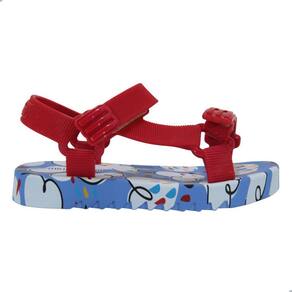 Sandália Mini Melissa Playtime Baby Azul/Vermelho