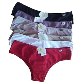 Kit C/12 Calcinha Linda Brasil Plus Size Elastico Embutido 2513 Básico