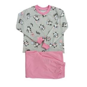 Pijama infantil de inverno manga longa feminino quentinho moletinho flanelado 6 a 12 anos