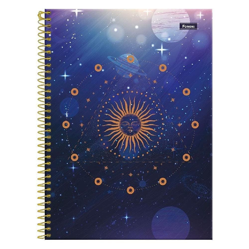 Caderno Colegial 10 Matérias 160Fls Cosmos Sol Foroni
