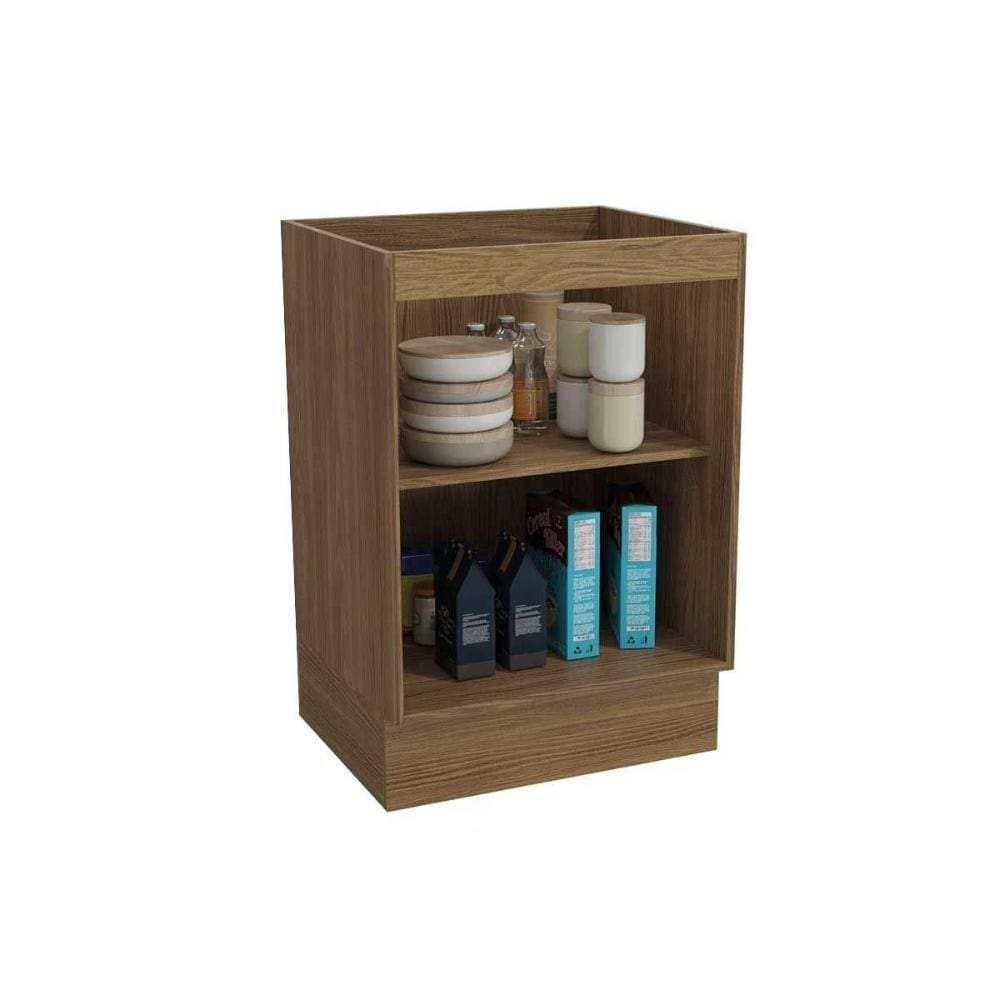 Balcão De Cozinha Botanic M629 1 Porta 60cm P/ Cooktop Nogueira/fendi/nogueira