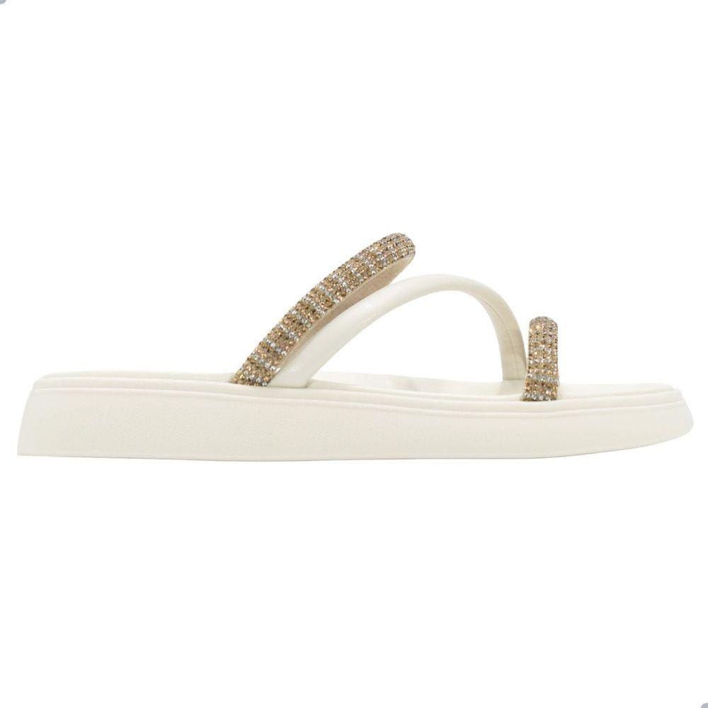 Tamanco Moleca Cristal/Peach/Branco Off