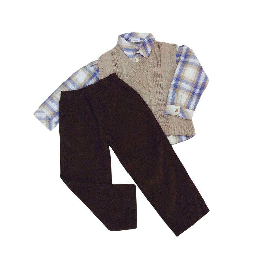 Conjunto infantil festa masc Noruega marrom+bege
