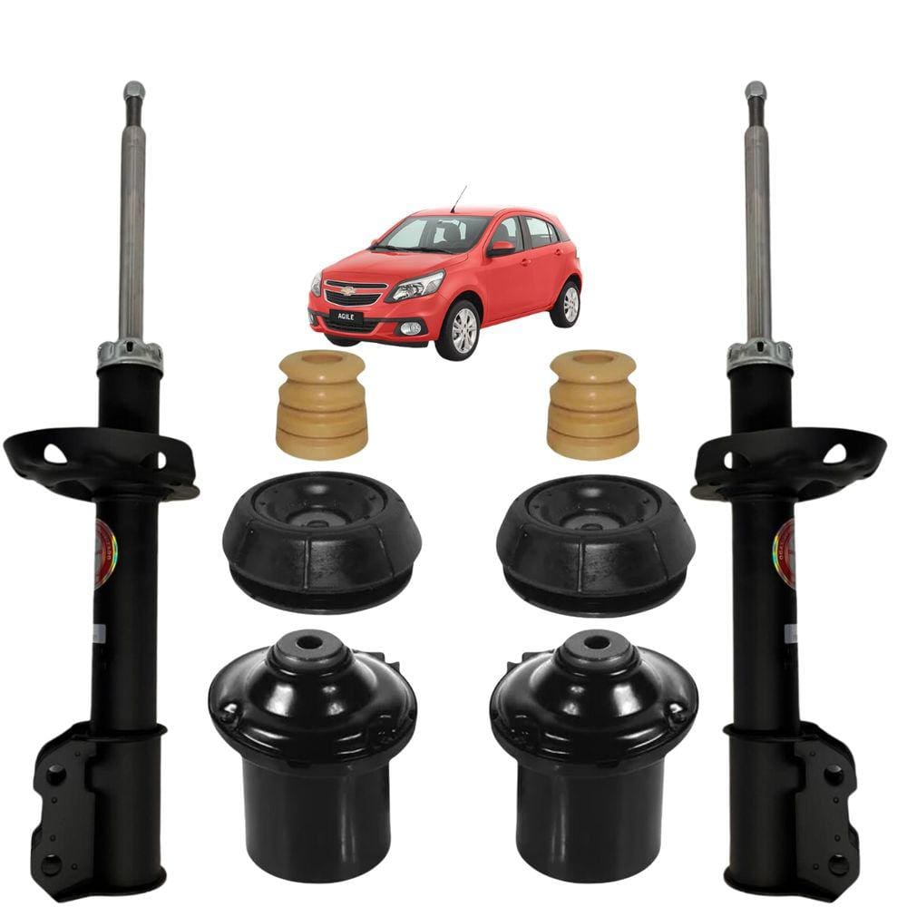 02 Kit Batente+Amortecedor Esquerdo+Direito Kayaba Dianteiro Chevrolet Agile 2009 A 2016