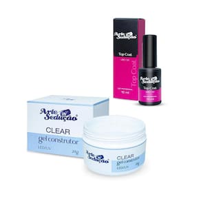 Kit Gel Led Uv Transparente Clear 24G + Top Coat Brilho 10Ml