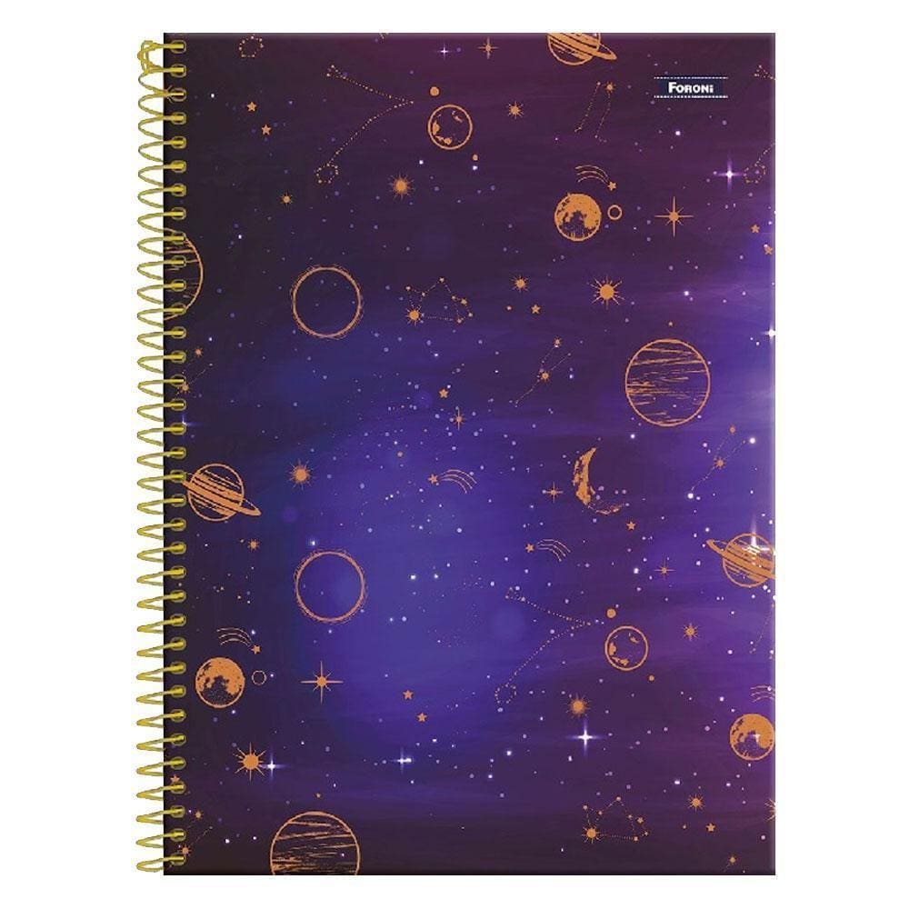 Caderno Colegial 10 Matérias 160Fls Cosmos Galáxia Foroni