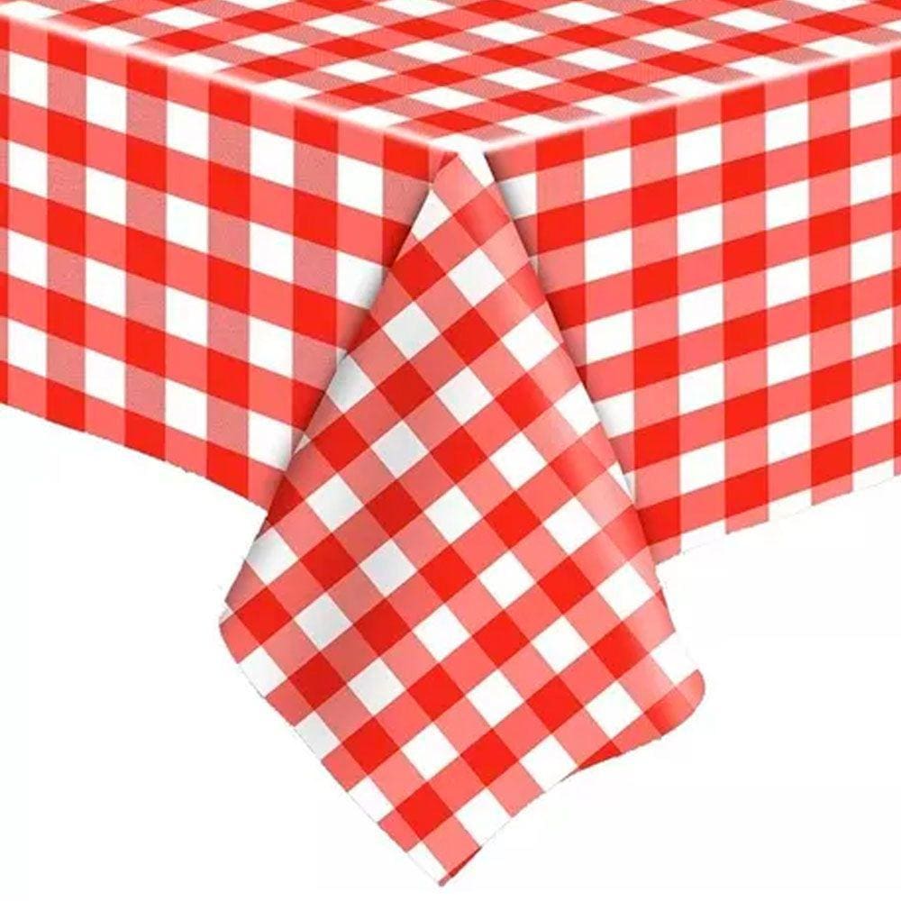 Toalha de Mesa Xadrez Plástica Retangular Decoração Festa Junina Caipira Piquenique Restaurante Cantina Italiana