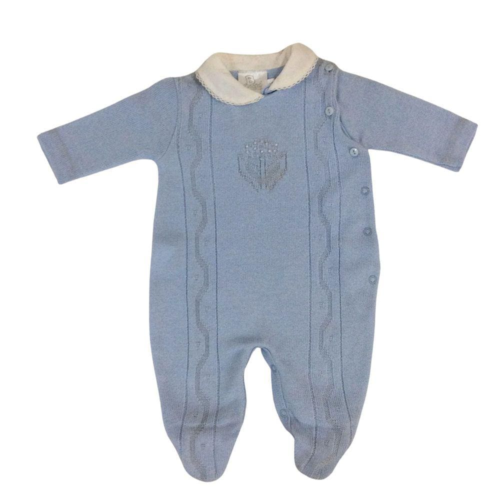 Macacão Infantil Fem Tricot Noruega Azul