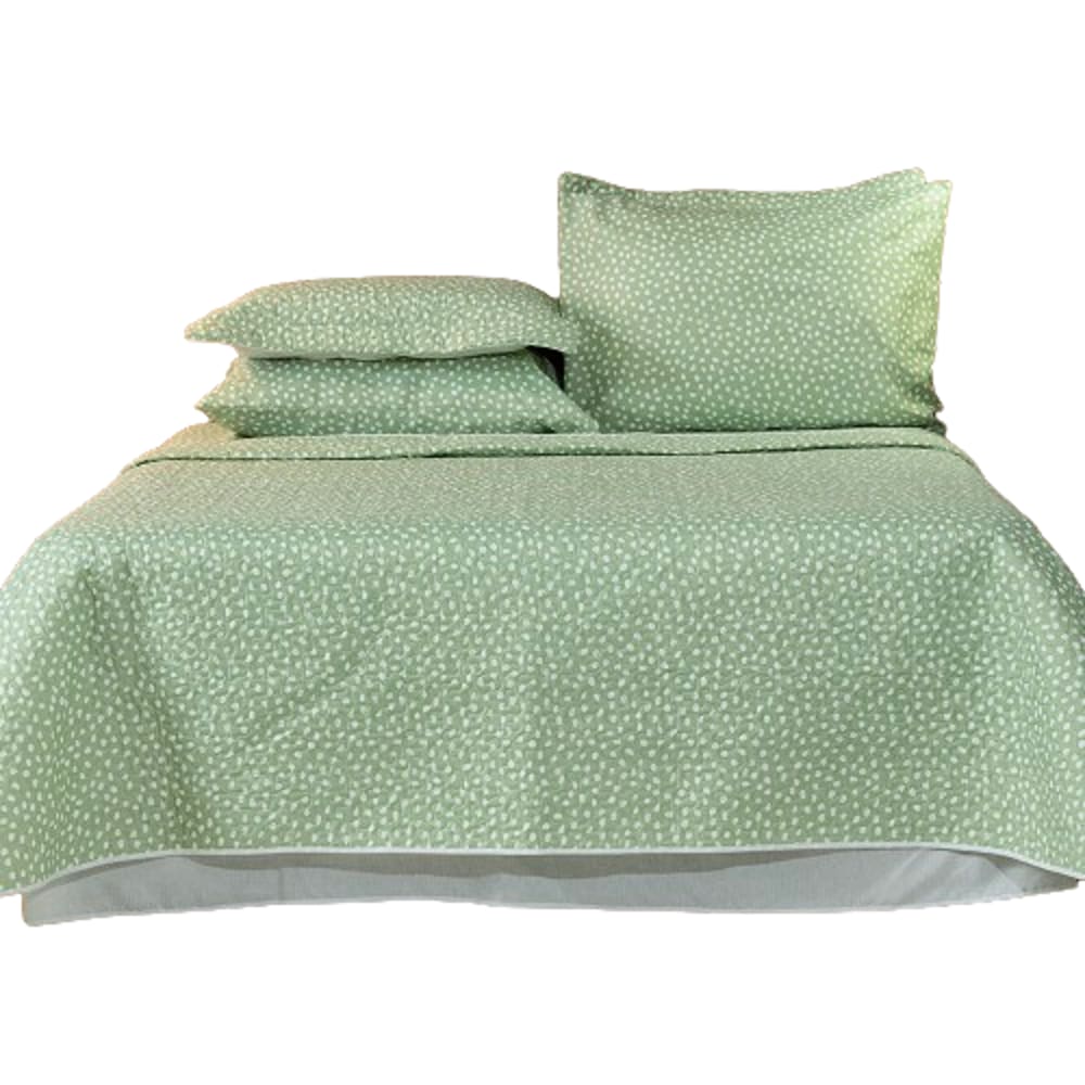 Cobre Leito Basic Casal Queen Estampado 3 pçs Poá Verde