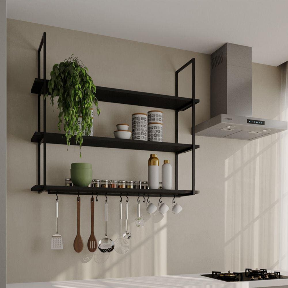 Nicho de Parede Londres 120 Cm Preto