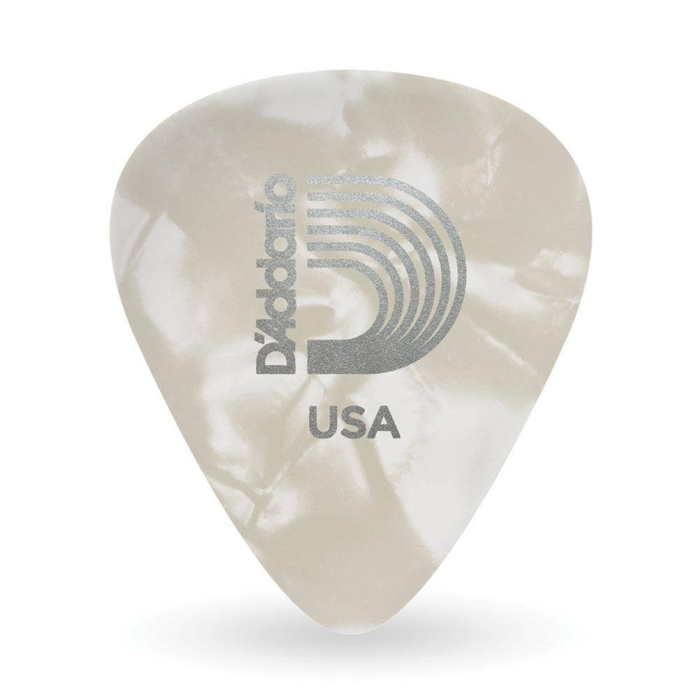 Palheta Celulóide Branca Perolada Leve D Addario 1CWP2-10 [F035]