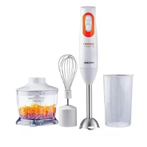 imagem-Mixer Mallory Trikxer Pratic 3 Em 1 Mixer, Processador E Batedor 500w Branco - 127v - 110v