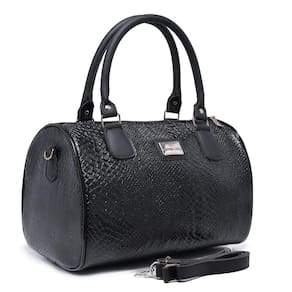 Bolsa Casual Baú Croco Alça Transversal Removível Zíper Mala Estilo Elegante