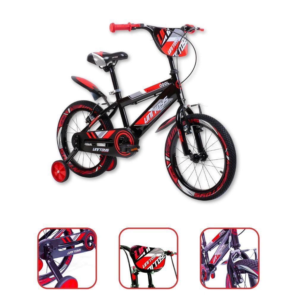 Bicicletinha Aro 16 Menino Aventura Vermelho Kids UNITOYS