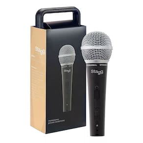 Microfone Dinamico Stagg Cardioide Sdm50 Com Cabo Xlr X Xlr