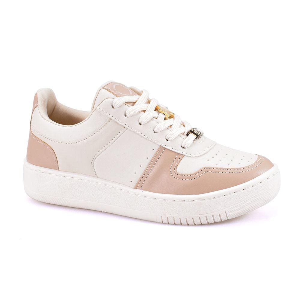 Tenis Feminino Sapatenis Star Off White Amendoa Godiva Confortavel
