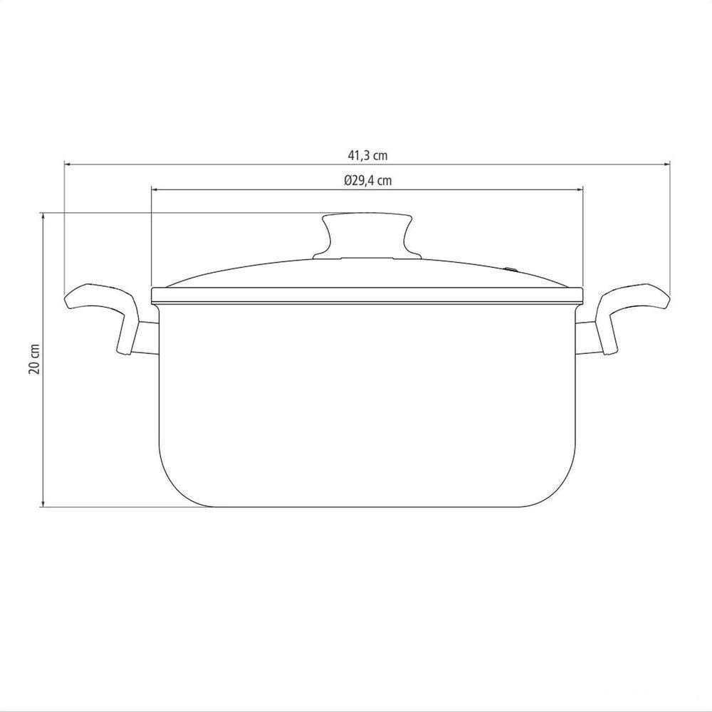 Caçarola Tramontina Paris Antiaderente Starflon Max Vermelho Com Tampa De Vidro 28 Cm 8 L Tramontina
