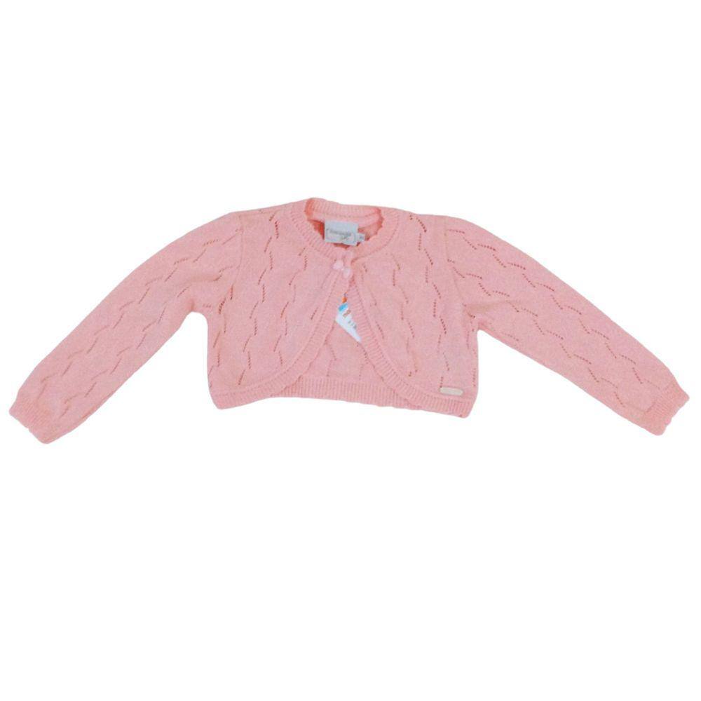 Bolero Tricot Fem Noruega Rosa