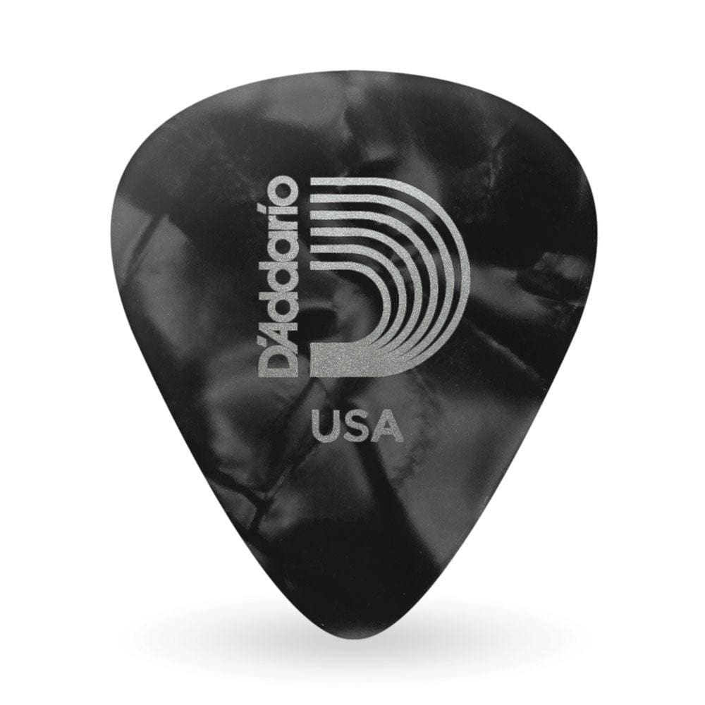 Palheta Celulóide Preta Perolada Leve D Addario 1CBKP2-10 [F035]