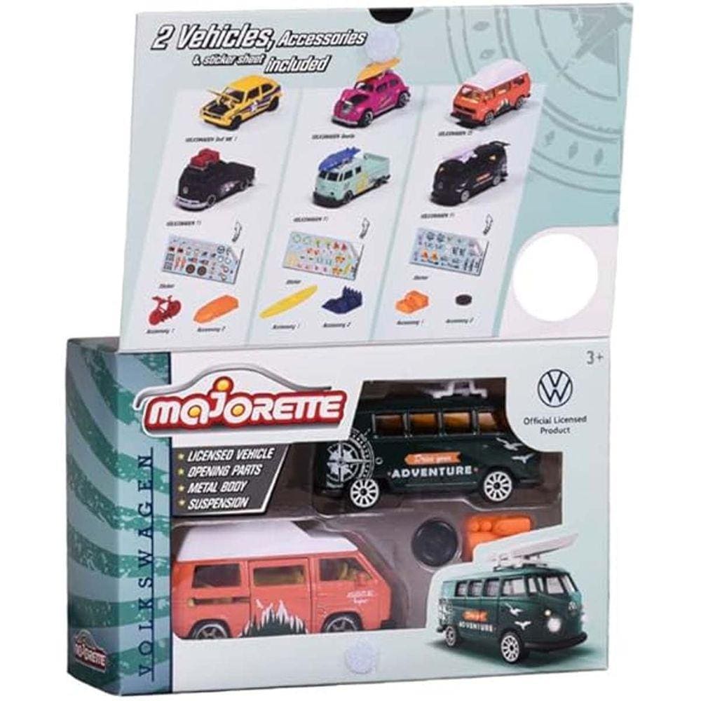 Miniatura Majorette Set 3 Volkswagen T3 + Kombi 1/64 Metal