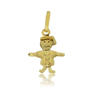 Pingente Menina 1Cm Casca Em Ouro 18K