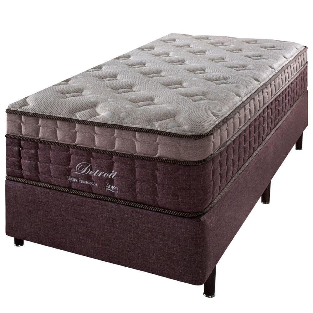Cama Box + Colchão Solteiro Detroit Molas Ensacadas Visco