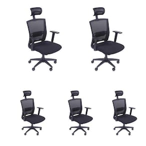 Kit 5 Cadeiras para Escritório Presidente NR17 Office 3317 Or Design Preto