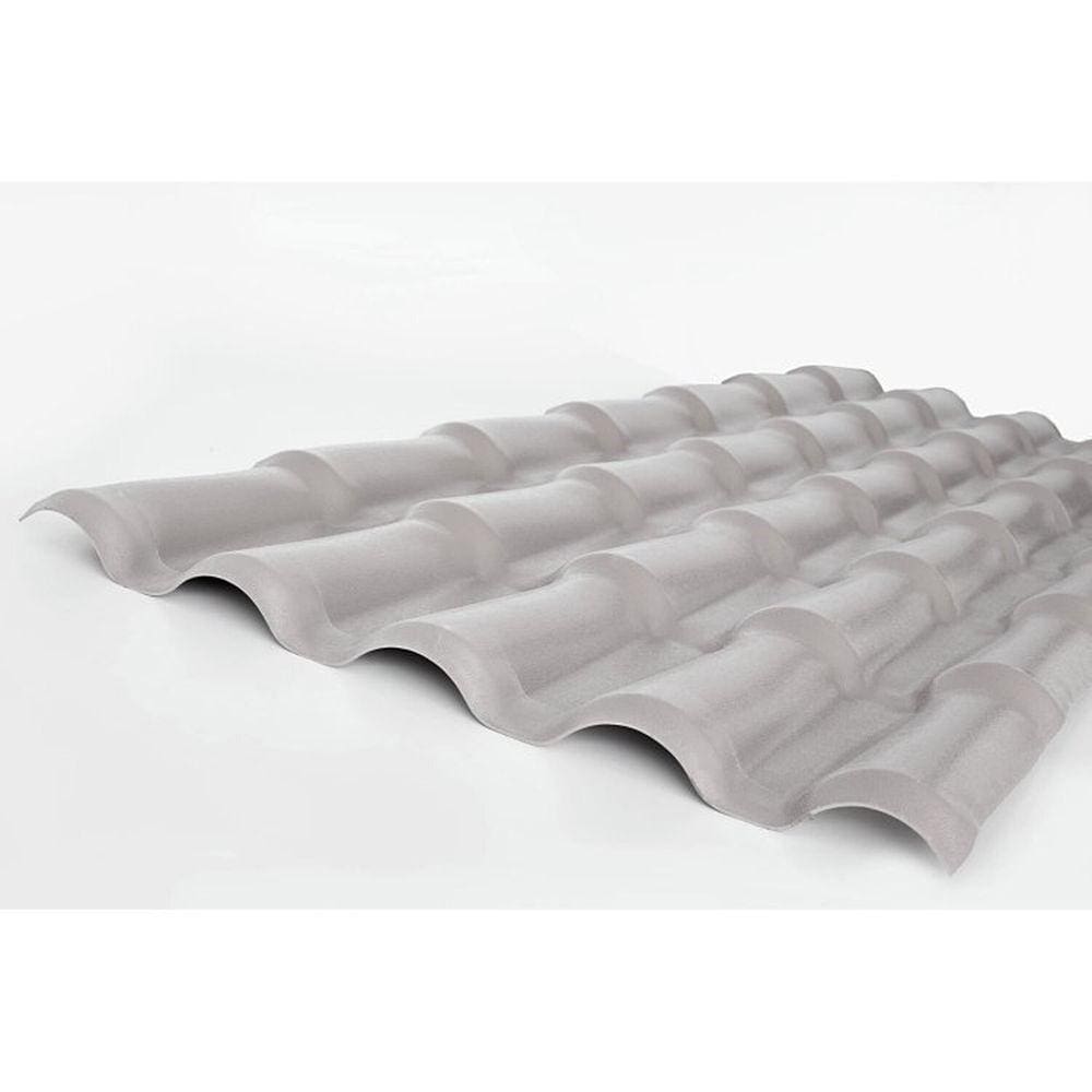 Kit com 15 Telhas PVC Colonial 88x262cm Lux Telhas Cinza