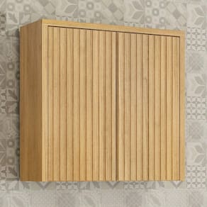 Armário Aéreo para Cozinha 80cm 2 Portas Ripado Torino Cinamomo