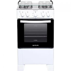 Fogão 4 Bocas Atlas Mônaco Plus Branco Com Mesa Inox Bivolt