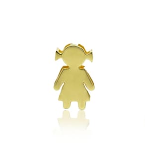 Pingente Menina 1Cm Em Ouro 18K