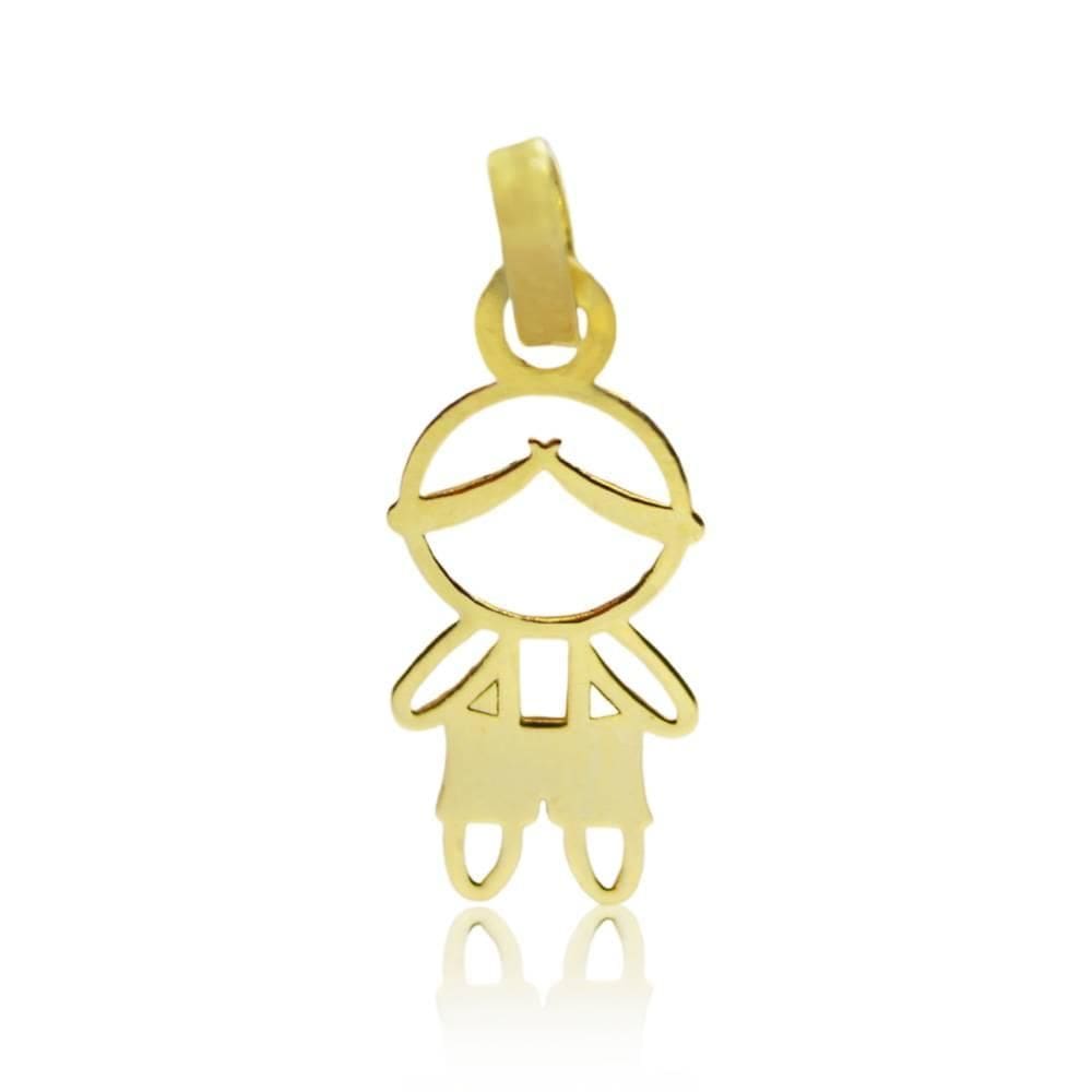 Pingente Mini Menino 1,5 Cm Em Ouro 18K