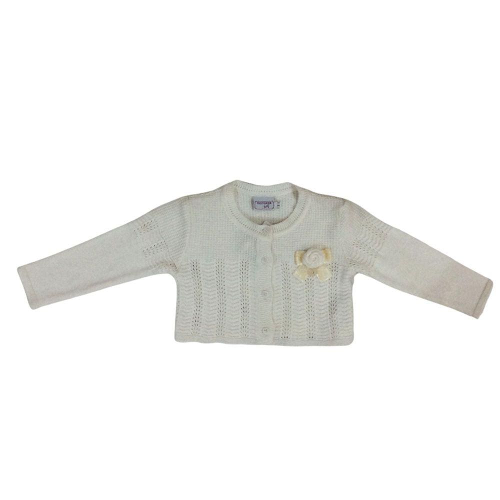 Bolero Tricot Fem Noruega Off White