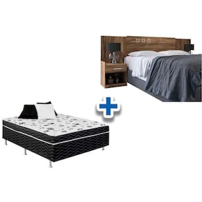 Cama Box Casal Conjugada Ortopédico + Cabeceira Plus Atacama/Demolição