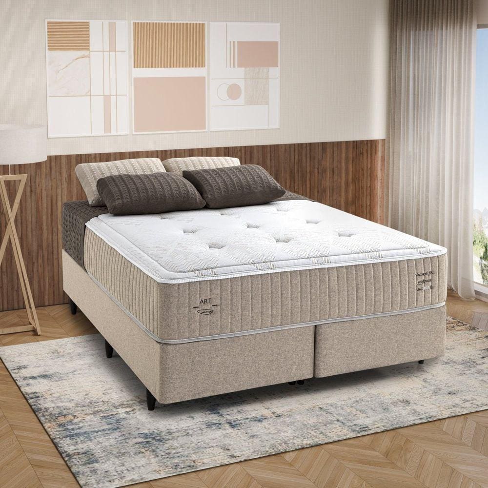 Colchão King Molas Maxspring One Side Pillow Lípsia 193x203x32cm Marrom