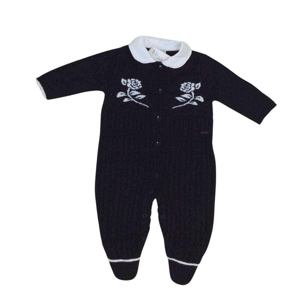 Macacão Bebe Fem Tricot Noruega Marinho