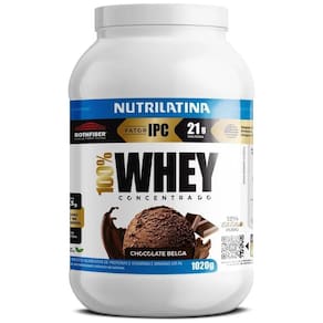 100% Whey Protein  1020G  Sabor Chocolate Belga Nutrilatina