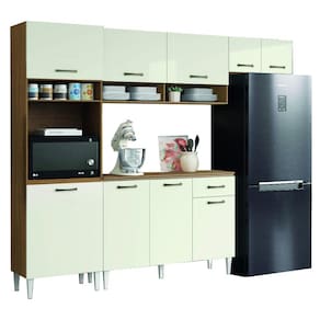 Armário de Cozinha Completa 9 Portas 4 Nichos Aurora Atacama/Off White Aramóveis