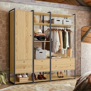 Closet Industrial Olivar 1 Porta 6 Gavetas Pinus - Olivar Móveis