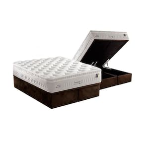 Cama Box Baú King: Colchão Molas Ensacadas Anjos MasterPocket Impressione + Base CRC Suede Brown(193x203)