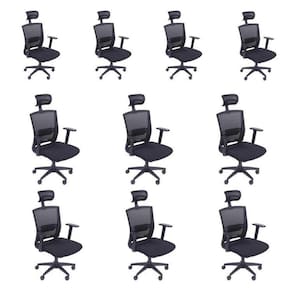 Kit 10 Cadeiras para Escritório Presidente NR17 Office 3317 Or Design Preto