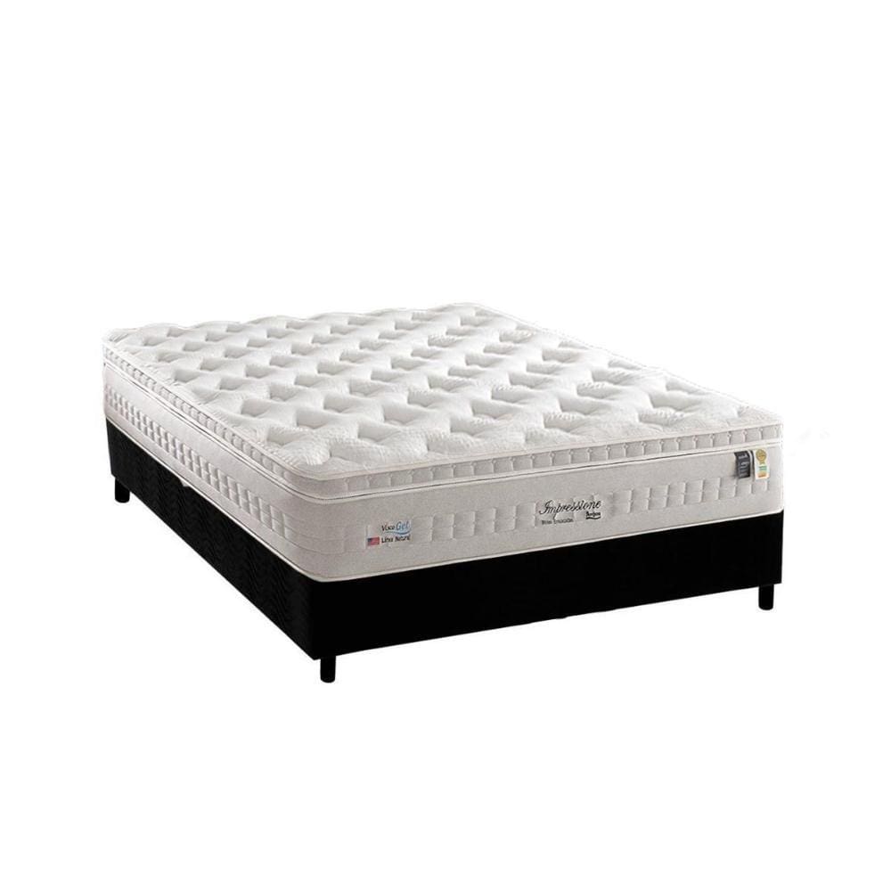 Cama Box Casal: Colchão Molas Ensacadas Anjos MasterPocket Impressione + Base CRC Suede Black(138x188)