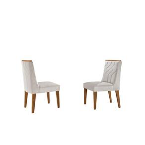 Conjunto com 2 Cadeiras Nancy Luxo Creme / imbuia