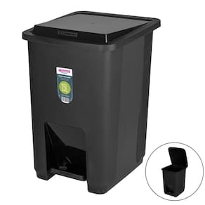 Lixeira 15 Litros Com Pedal Cesto De Lixo Para Banheiro Cozinha Escritório Preto - SR2215/20 Sanremo