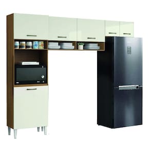 Armário de Cozinha Completa 6 Portas 4 Nichos Aurora Atacama/Off White Aramóveis