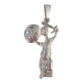 Pingente Oxaguiâ Orixá Imagem 3,5 cm em Metal Niquelado