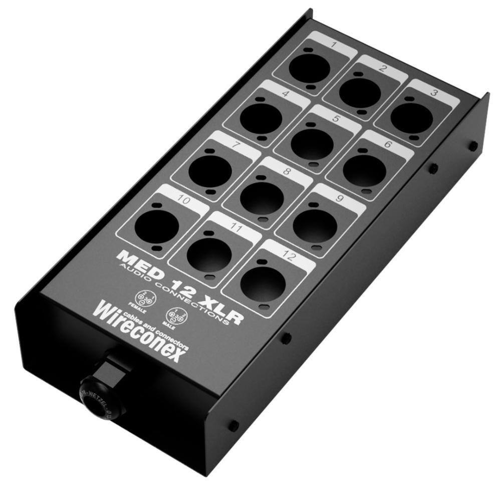 Painel Para Multicabos Sem Conectores 12 Vias Xlr - Wireconex [F108]